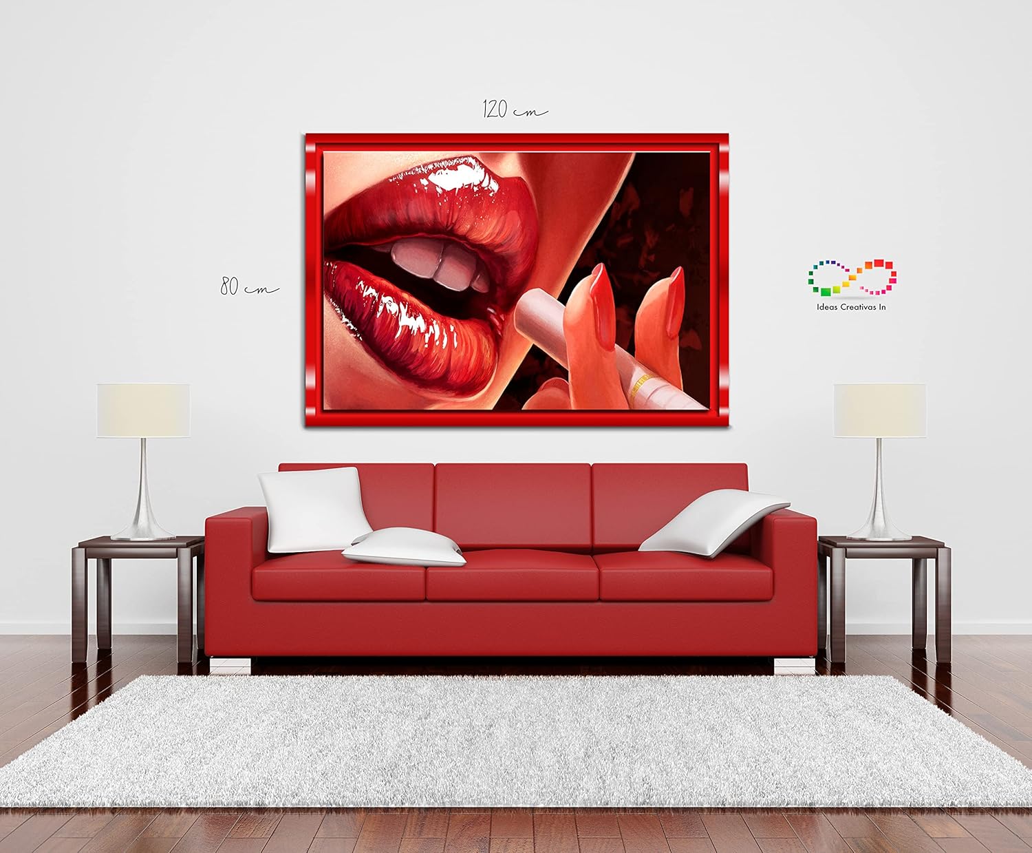 Cuadro Decorativo Sublimado Para Recamara O Sala Boca Sexy - Imagen 3