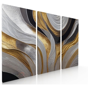 Ideas Creativas In Set de 3 Cuadros Decorativos Canvas Lienzo Impresión Espirales Abstracto...