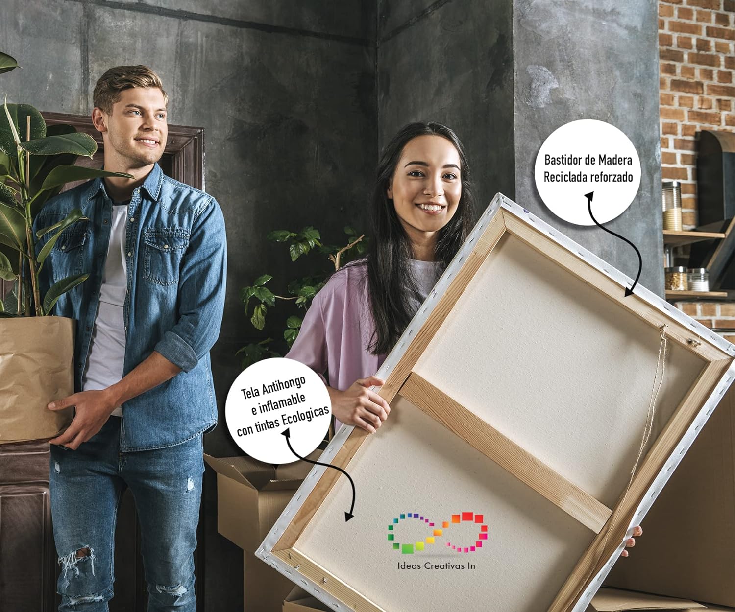 Cuadro Decorativo Moderno Para Sala Recamara o Comedor Juntos Por Siempre - Imagen 6