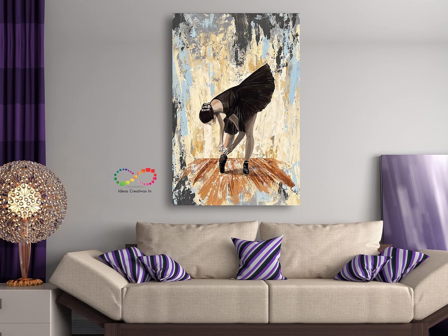 Cuadro Decorativo Canvas Para Recamara Bailarina de Negro - Imagen 2