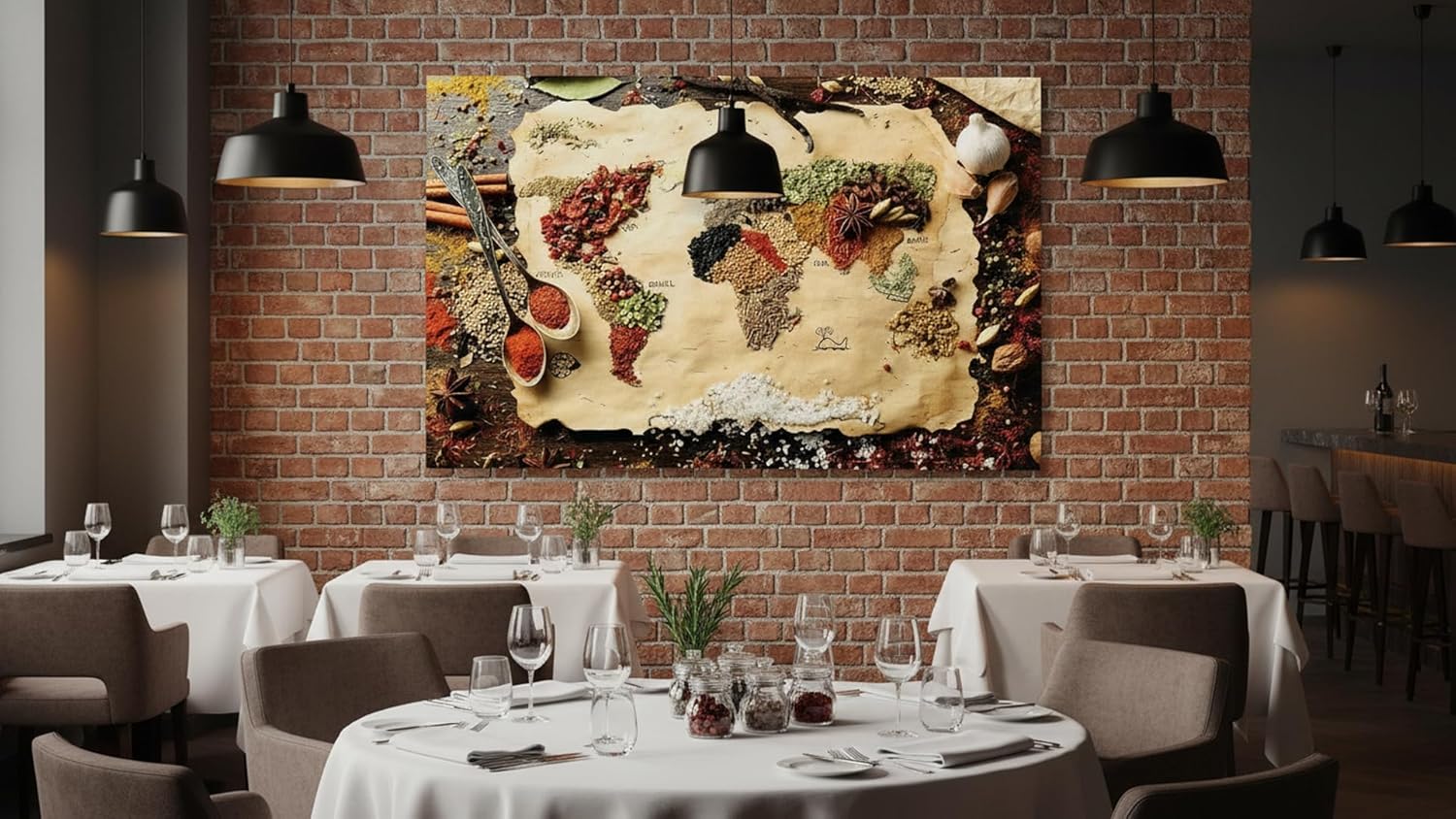 Ideas creativas In-Cuadro decorativo moderno Para Cocina o Comedor Mapa Semillas-Decoracion Cocina-120 cm x 80 cm - Imagen 3