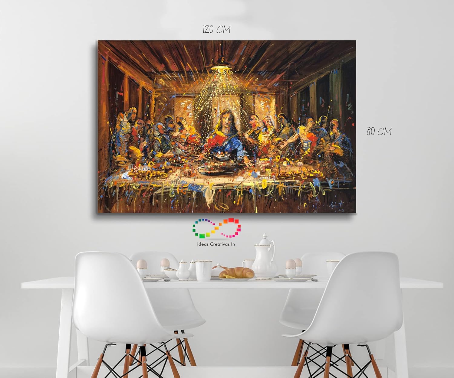 Cuadro Decorativo Sublimado En Tela Ultima Cena Colorida - Imagen 6