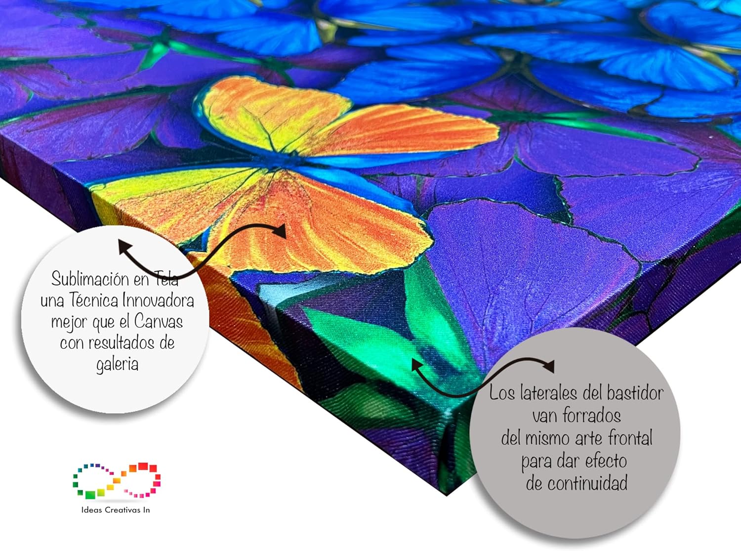 Cuadro Decorativo Moderno Para Sala Recamara o Comedor Mariposas de Color - Imagen 3