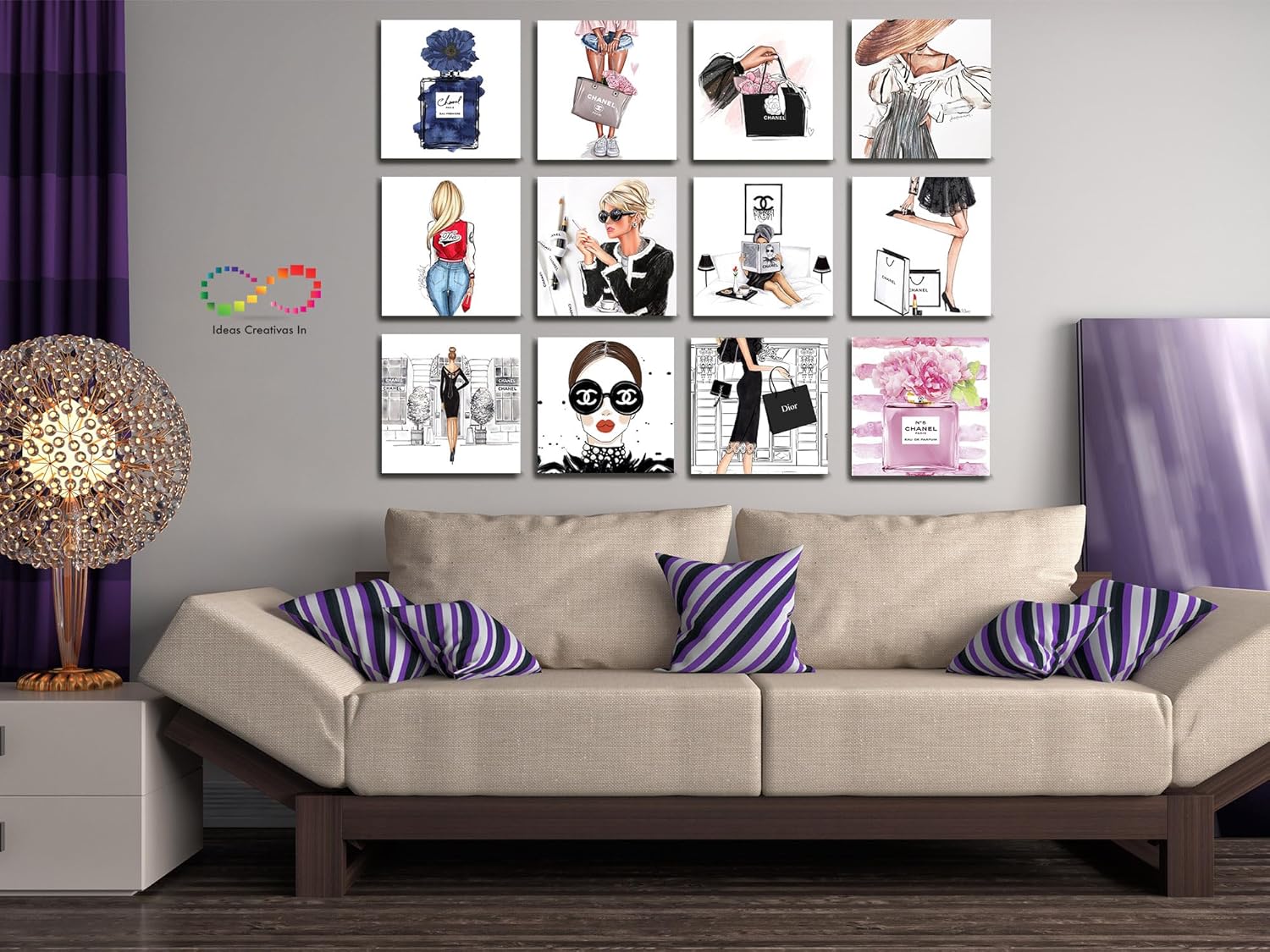 Ideas Creativas In-Set De 12 Cuadros Decorativos Para Recamara Moda Fashion-Sexy-Woman-Estilo - Imagen 6