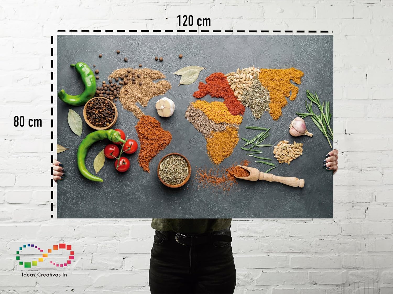 Ideas Creativas In-Cuadro Decorativo Sublimado en Tela Especias Para Cocinar-Decoracion para Cocina Restaurante Comedor-120 x 80 cm - Imagen 6