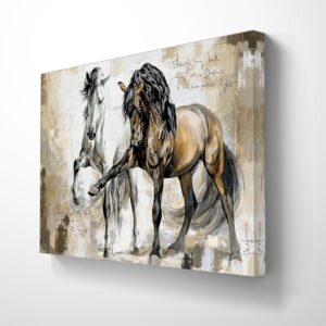 Ideas Creativas in-Cuadro Decorativo Para Sala Recamara u Oficina Caballos Duo- Caballos...