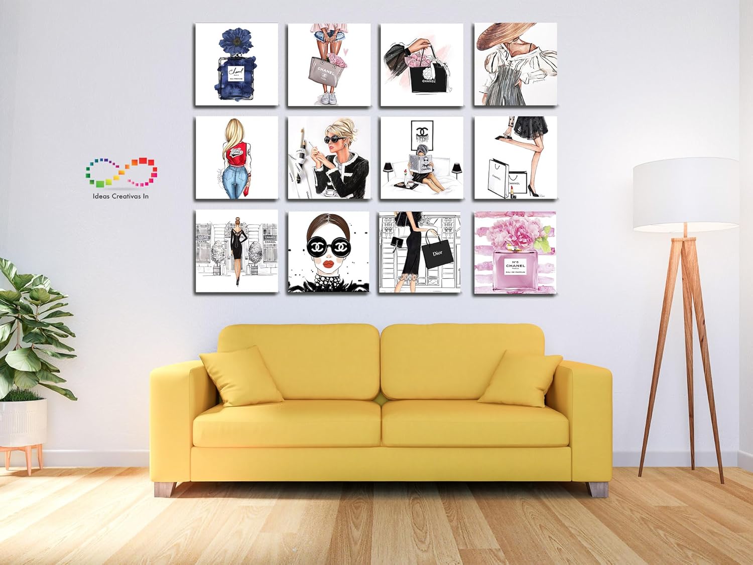 Ideas Creativas In-Set De 12 Cuadros Decorativos Para Recamara Moda Fashion-Sexy-Woman-Estilo - Imagen 7