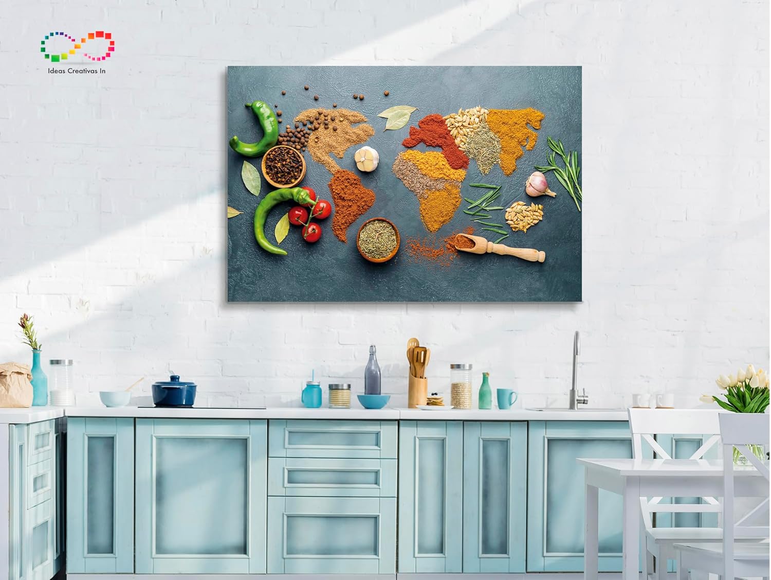 Ideas Creativas In-Cuadro Decorativo Sublimado en Tela Especias Para Cocinar-Decoracion para Cocina Restaurante Comedor-120 x 80 cm - Imagen 3