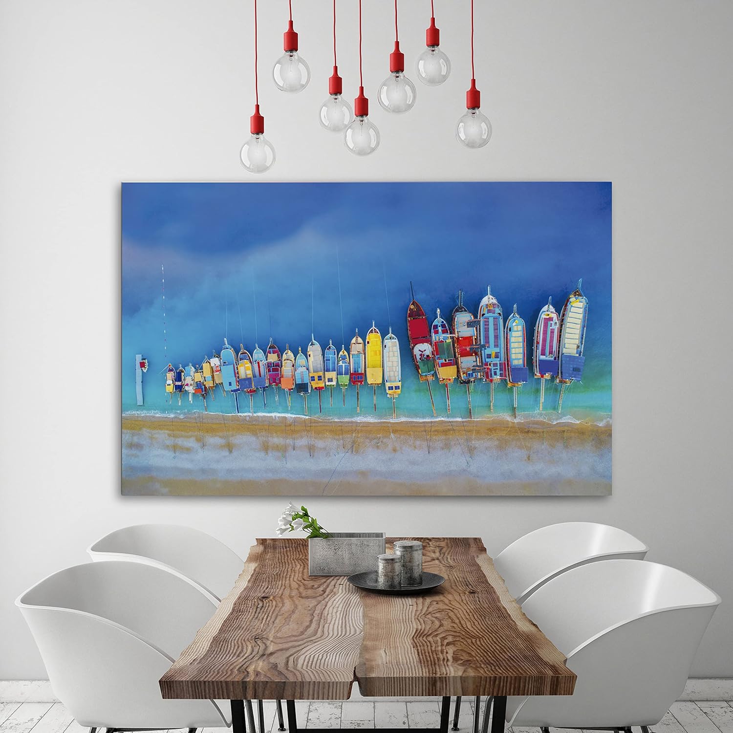 Cuadro Decorativo Moderno Para Sala Recamara o Comedor Barcos de Color - Imagen 4