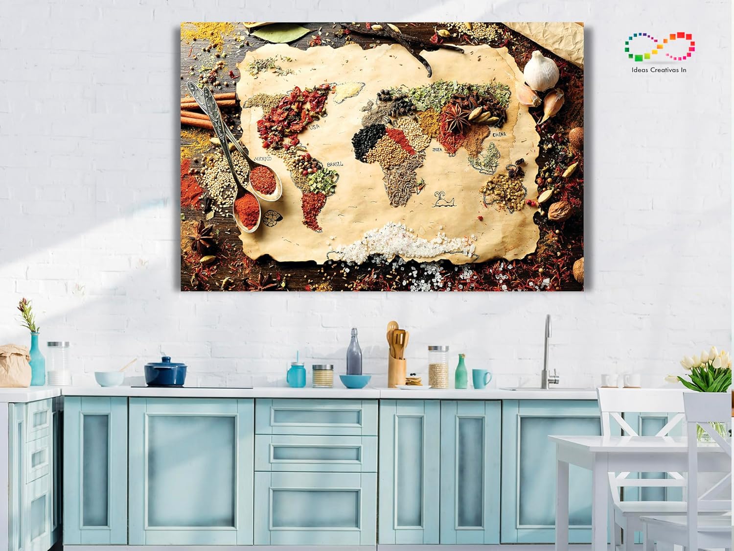 Ideas creativas In-Cuadro decorativo moderno Para Cocina o Comedor Mapa Semillas-Decoracion Cocina-120 cm x 80 cm - Imagen 7