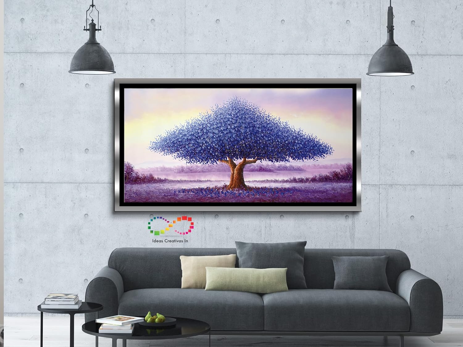 Cuadro Decorativo Figurativo Sublimado en Tela Arbol Morado - Imagen 7