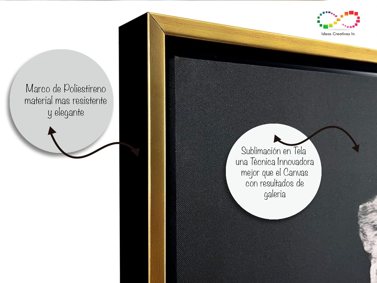 Ideas creativas In-Cuadro Decorativo Moderno Con Marco Oro Para Sala Recamara Oficina o Comedor Rey Leon y Cachorros-Decoracion Vertical-80 x 120 cm - Imagen 4