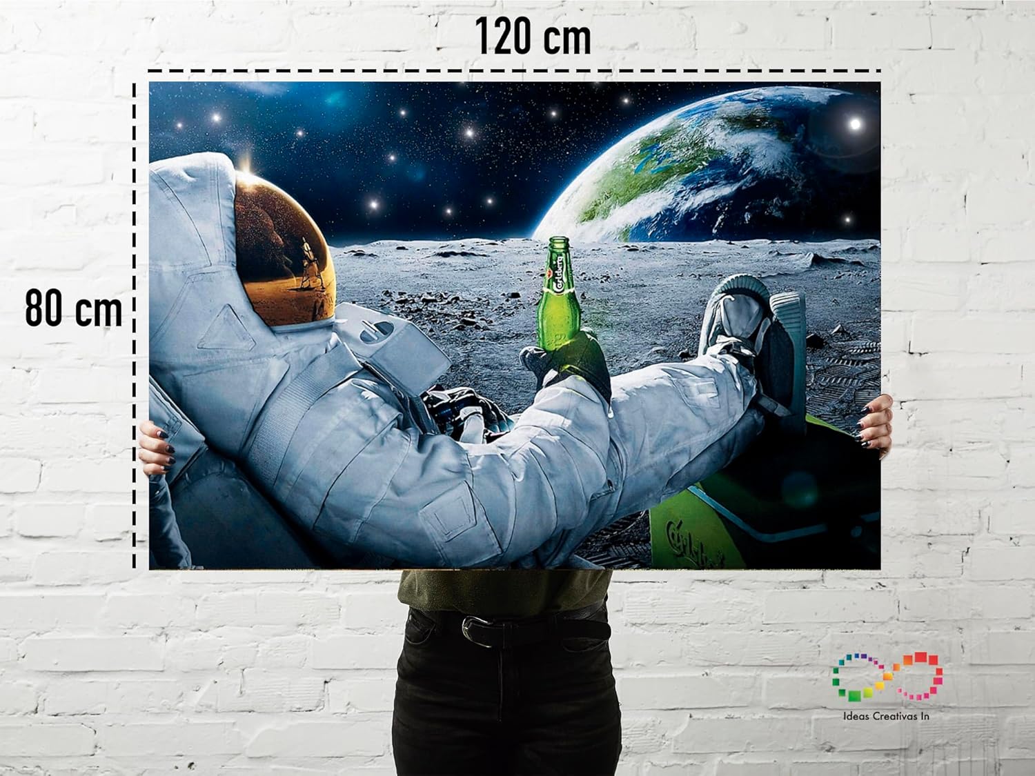 Cuadro Decorativo Moderno Para Recámara Astronauta con Cerveza Personalizable-Canvas-Decoracion -Ideas Creativas In 120 x 80 cm - Imagen 7