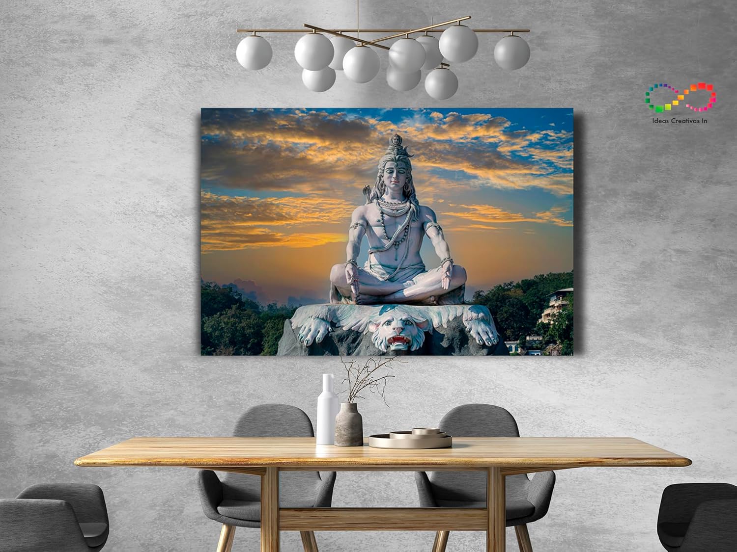 Ideas Creativas In-Cuadro Decorativo Para Sala Recamara o Comedor Canvas Dios HindĂș Shiva-120 x 80 cm - Imagen 4