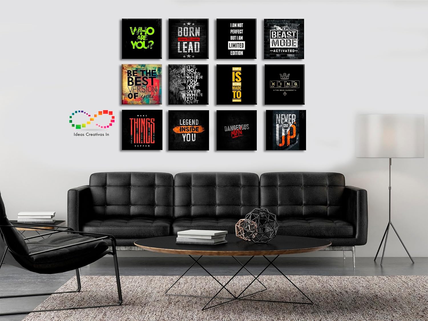 Set de 12 Cuadros Decorativos Frases Poderosas Y Motivadoras Para Hombres - Imagen 7