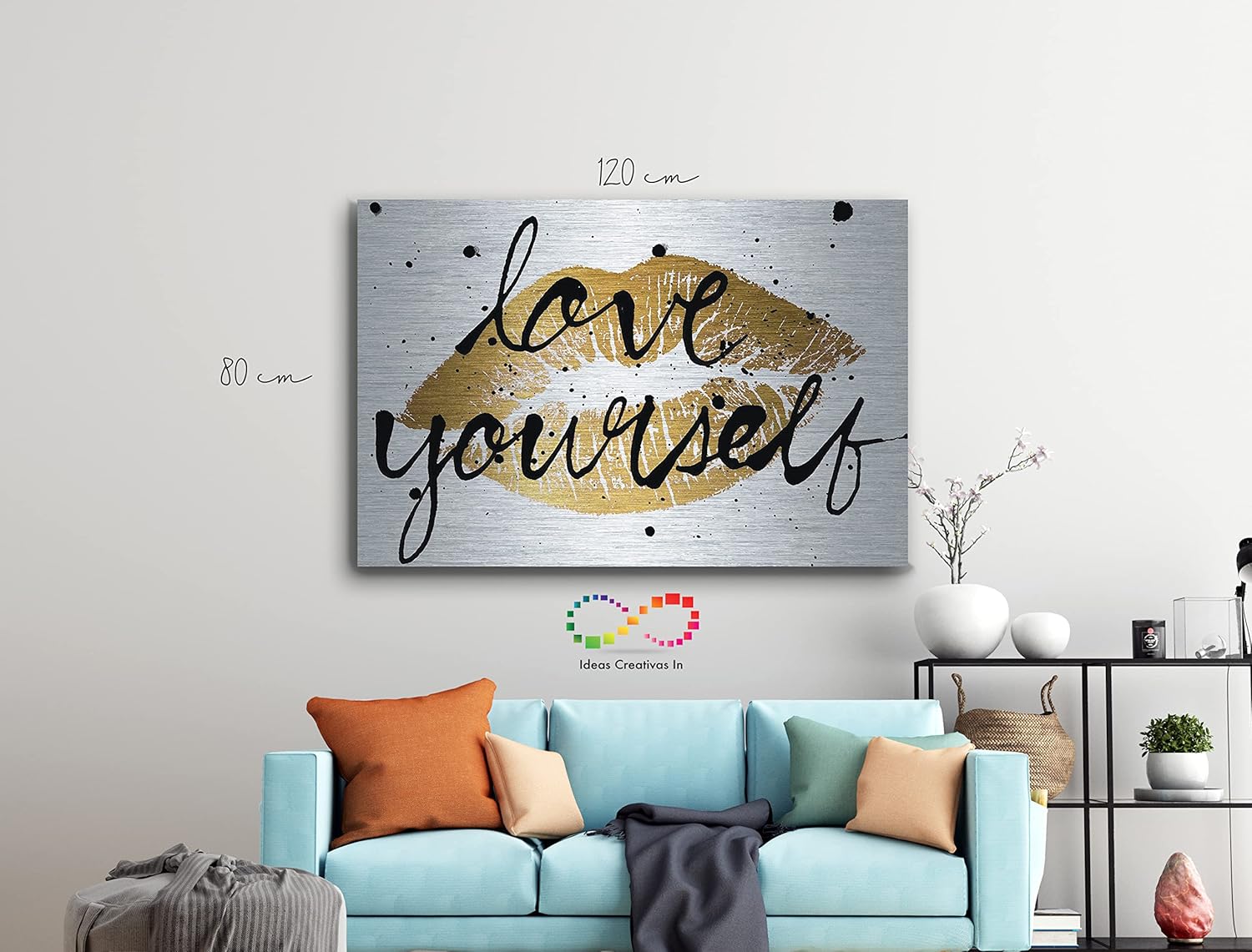 Cuadro Decorativo Sublimado en Tela Boca con Labios Love - Imagen 5