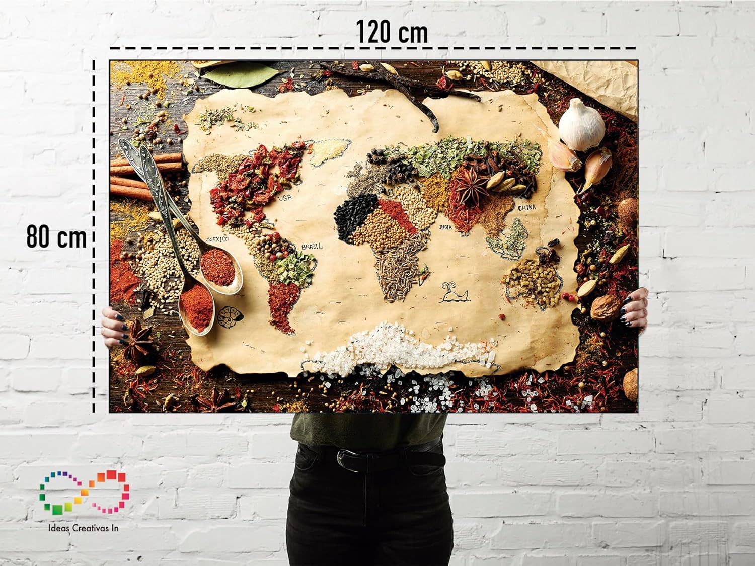 Ideas creativas In-Cuadro decorativo moderno Para Cocina o Comedor Mapa Semillas-Decoracion Cocina-120 cm x 80 cm - Imagen 5