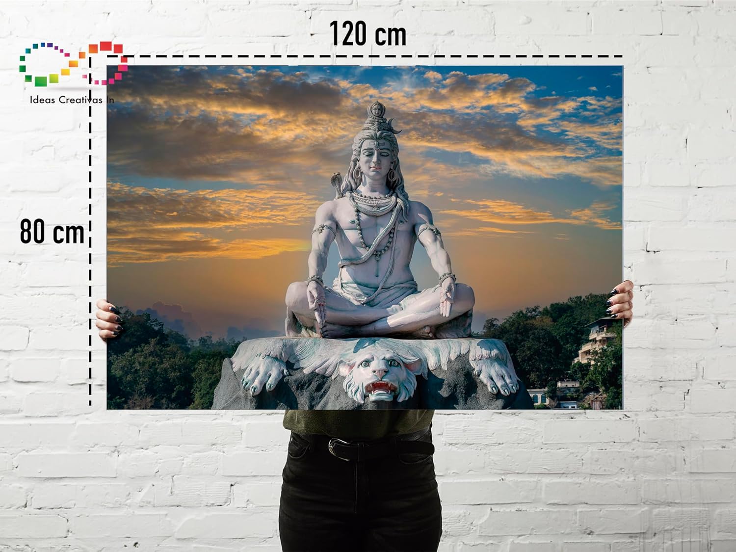 Ideas Creativas In-Cuadro Decorativo Para Sala Recamara o Comedor Canvas Dios HindĂș Shiva-120 x 80 cm - Imagen 6
