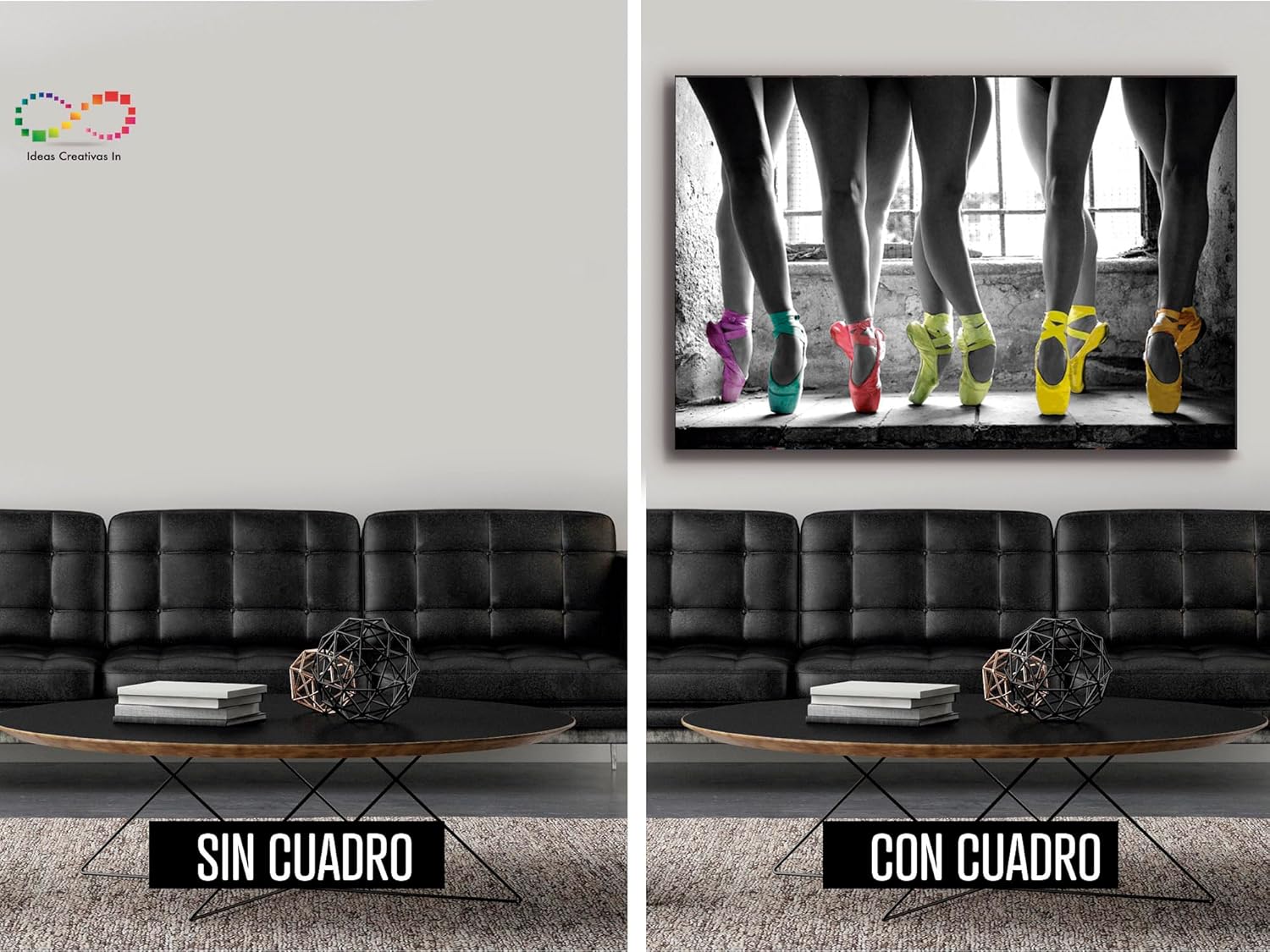 Ideas creativas In-Cuadro Decorativo Canvas Para Recamara Zapatillas de Ballet-Bailarina Canvas- 120 x 80 cm - Imagen 5