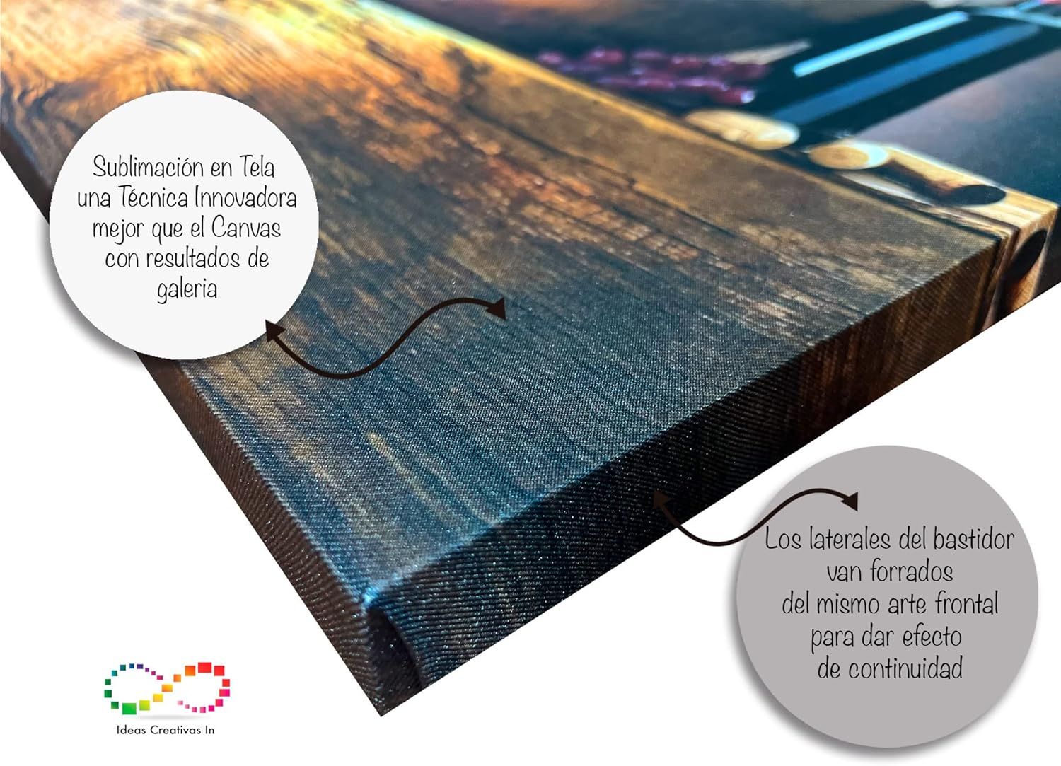 Cuadro Decorativo Moderno Para Comedor Cocina Vino y Uvas - Imagen 3