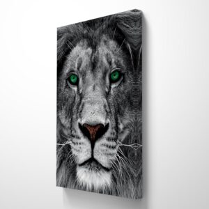 Ideas Creativas In-Cuadro Decorativo Moderno Canvas Para Recamara Leon Green-Rey Leon-Decoracion...