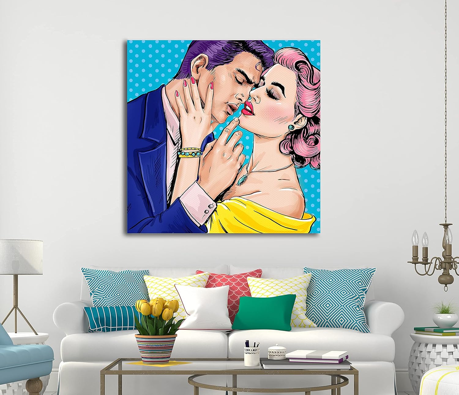 Cuadro decorativo moderno para recamara o sala, amor pop - Imagen 2