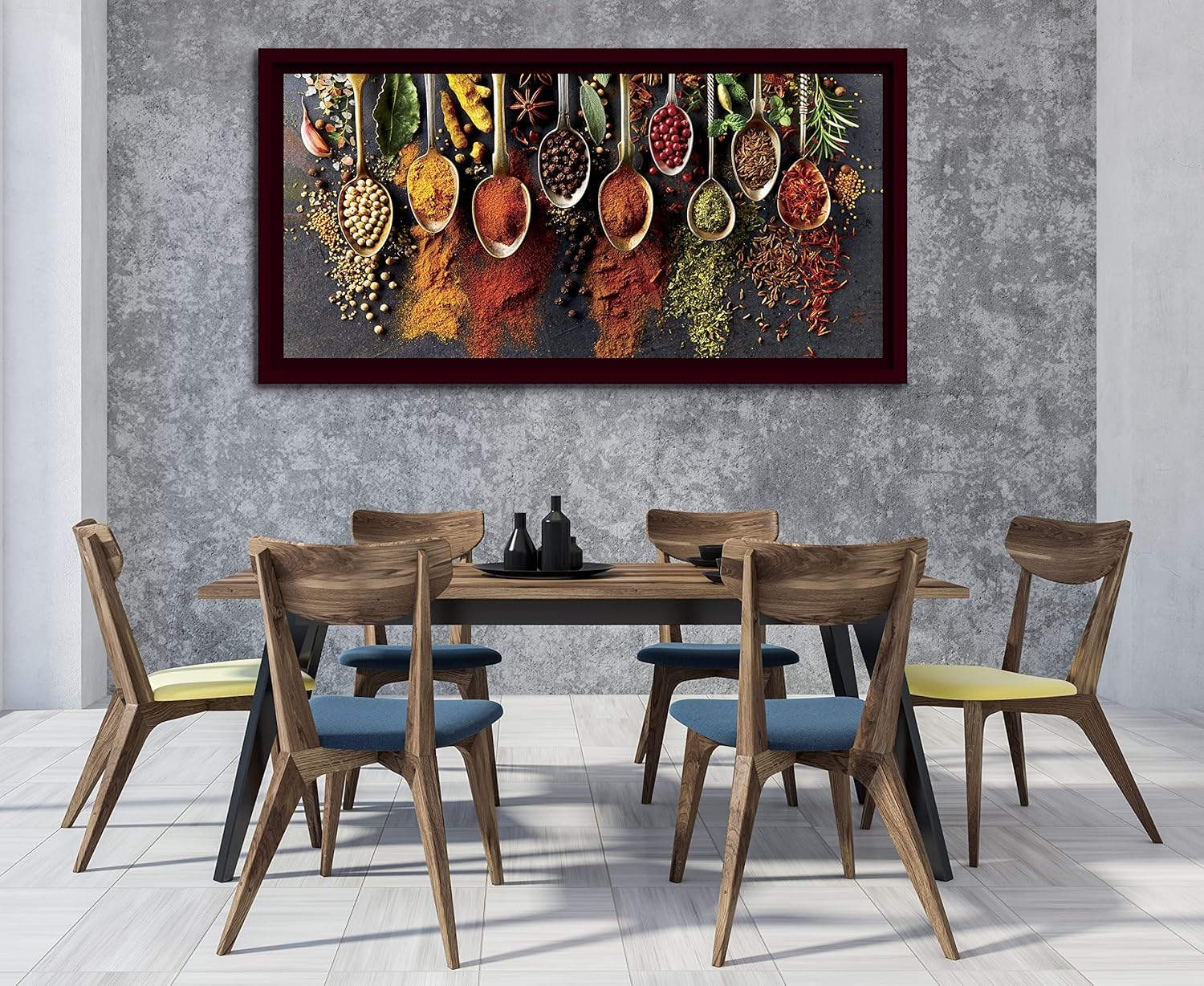 Cuadro Decorativo Para Cocina o Comedor Especias Con Marco Flotante - Imagen 6