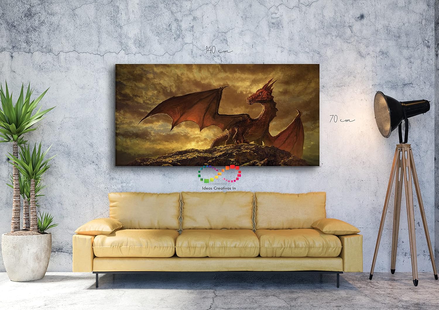 Cuadro Decorativo Sublimado en Tela Dragon Rojo - Imagen 7
