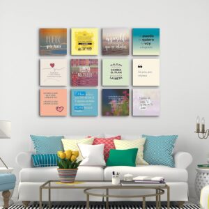 Ideas creativas in- Set de 12 Cuadros Decorativos Modernos-Frases Poderosas Motivadoras Positivas-...