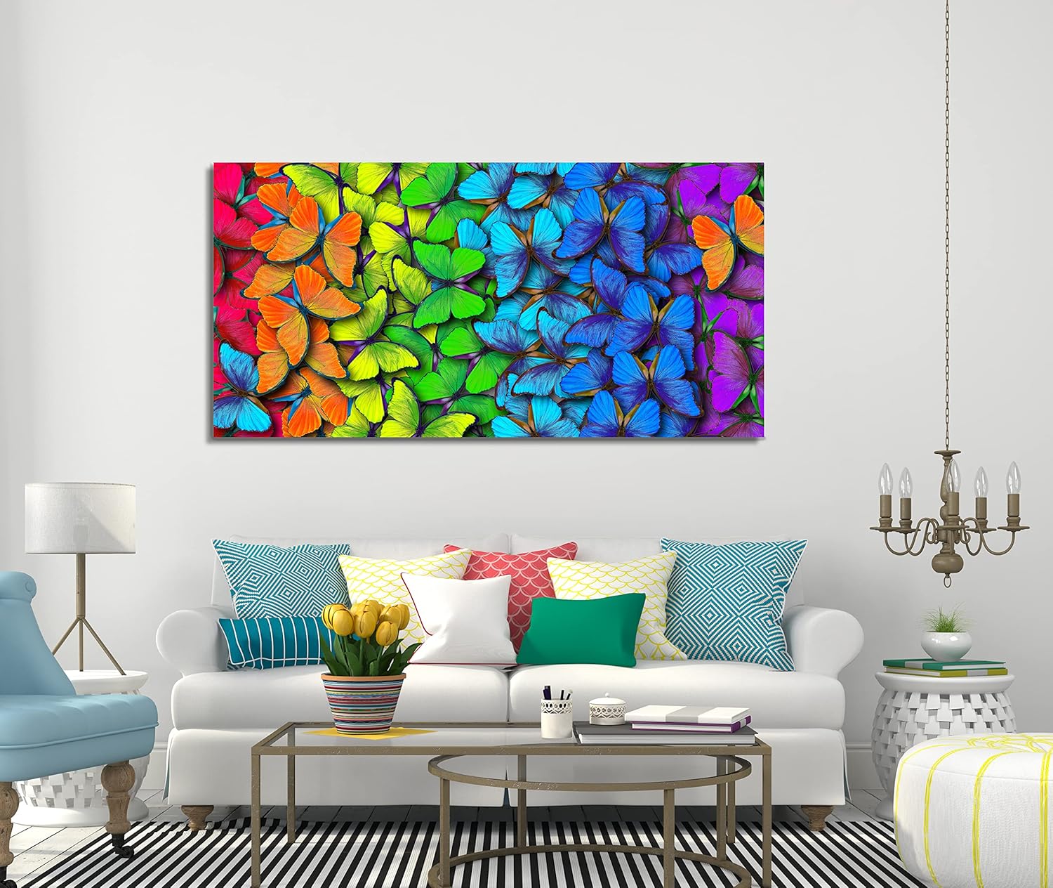 Cuadro Decorativo Moderno Para Sala Recamara o Comedor Mariposas de Color - Imagen 2