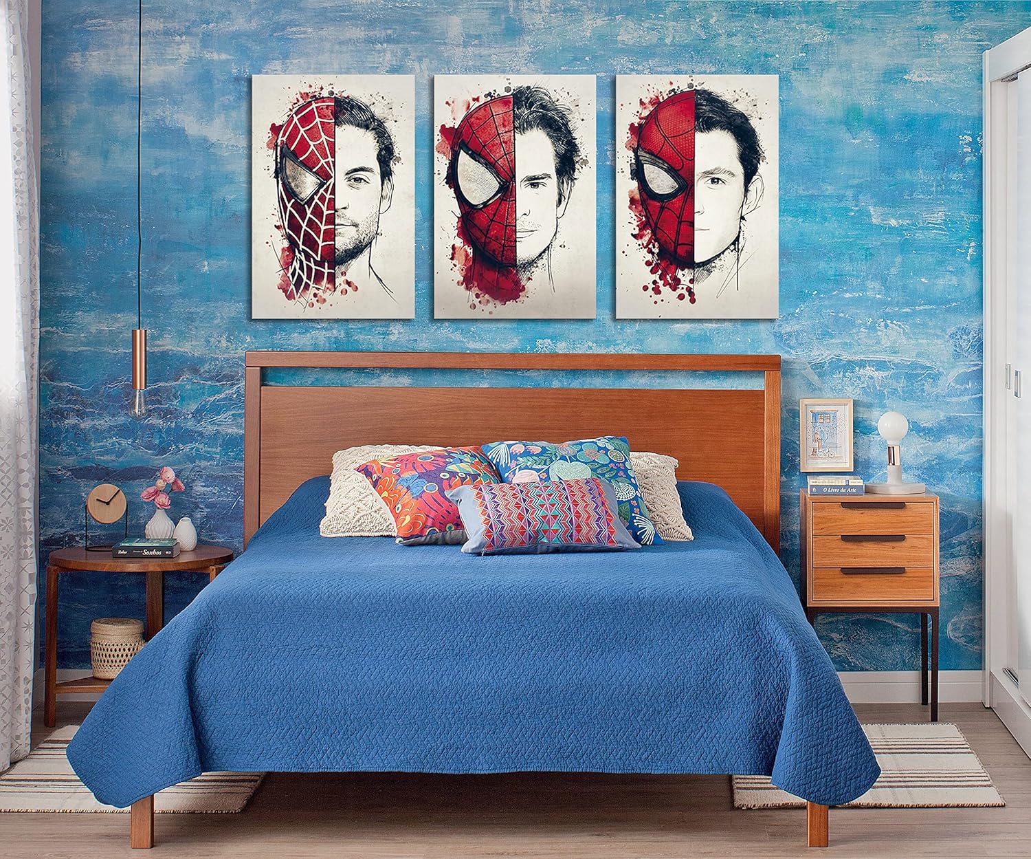 Set de 3 Cuadros Decorativos Para Recamara Hombre Araña Generación - Imagen 6